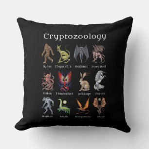 Cryptozoology Cryptid Creatures Throw Pillow