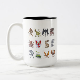 Cryptozoology Cryptid Creatures Two-Tone Coffee Mug