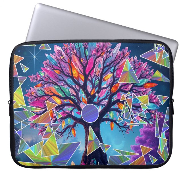 Crystal Abstract Tree Laptop Sleeve (Front)