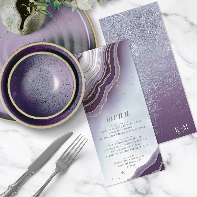 Crystal Agate Menu Mariage V2 Amethyst ID825 (Créateur téléchargé)