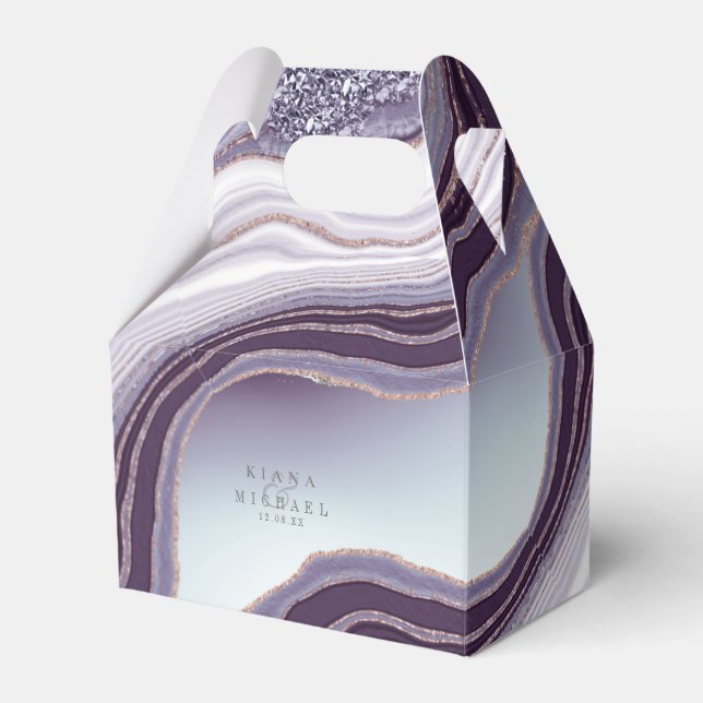 Crystal Agate Wedding Amethyst ID825 Favor Box (Front Side)