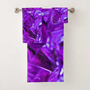 Crystal Amethyst Purple Gemstone Bath Towel Set