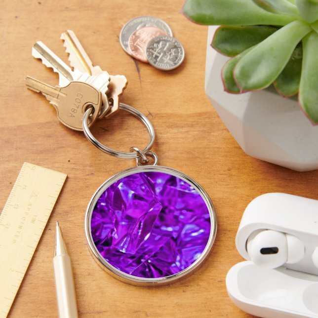 Crystal Amethyst Purple Gemstone Keychain (Desk)