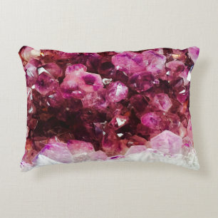 Crystal amethyst purple mineral accent pillow