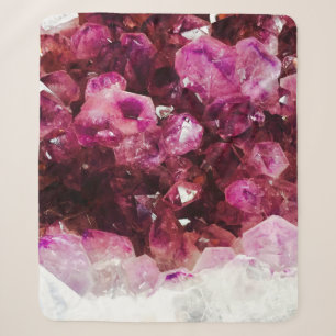 Crystal amethyst purple mineral sherpa blanket