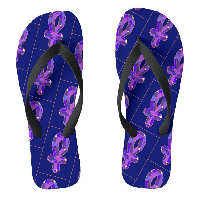 Crystal Ankh Flip Flops (Footbed)