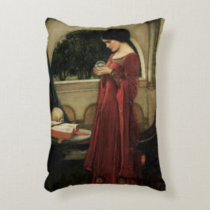 Crystal Ball by John William Waterhouse Accent Pillow