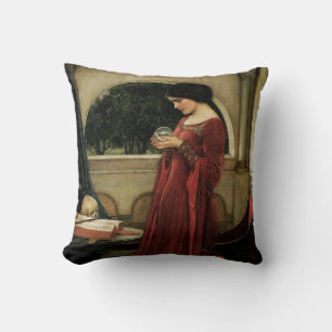 Crystal Ball by John William Waterhouse Throw Pillow