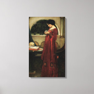 Crystal Ball by Waterhouse, Vintage Victorian Art Canvas Print