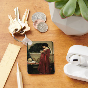 Crystal Ball by Waterhouse, Vintage Victorian Art Keychain