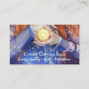 Crystal ball Energy Healing Reiki Meditation Business Card