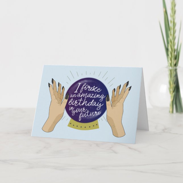 Crystal Ball Fortune Teller Birthday Card (Front)