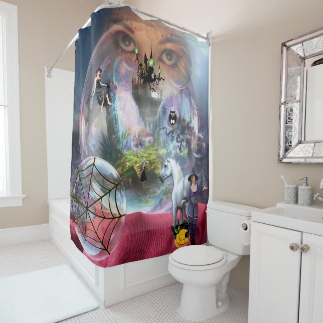 Crystal Ball Halloween Chaussure de douche rideau (En situation)
