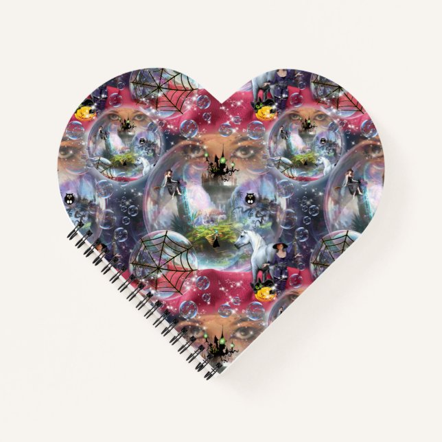 Crystal Ball Halloween Witch Notebook (Front)