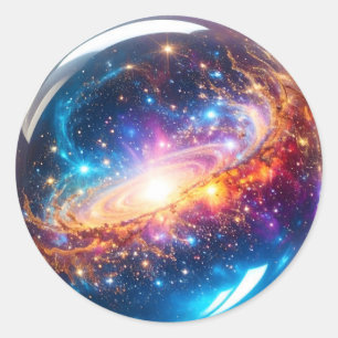 Crystal Ball - I See A Cosmic Event In Your Future Classic Round Sticker