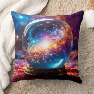 Crystal Ball - I See A Cosmic Event In Your Future Throw Pillow