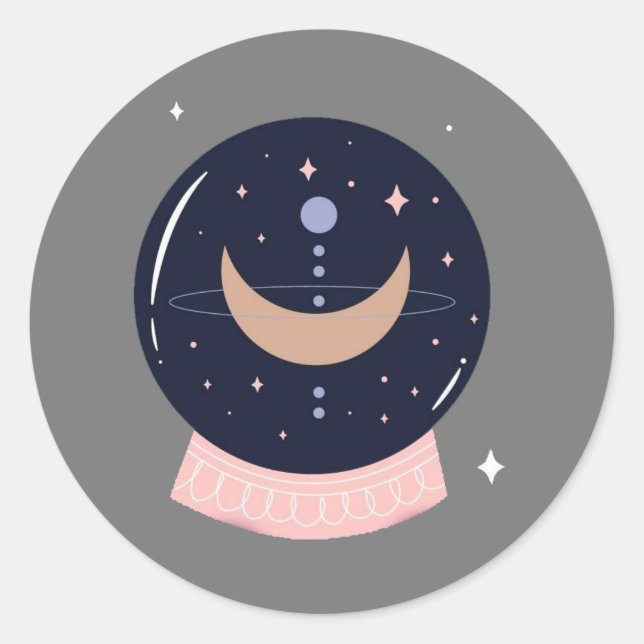 Crystal ball mystical psychic classic round sticker (Front)