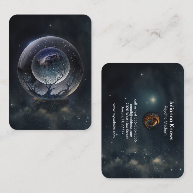 Crystal Ball Psychic Medium Tarot Reader Business Card (Front/Back)
