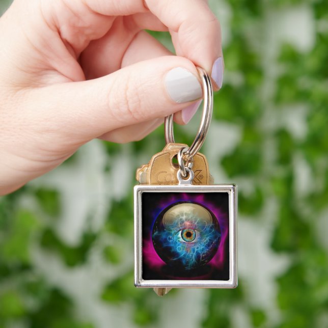 Crystal ball with eye keychain (Hand)