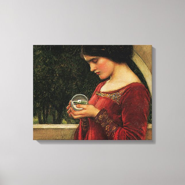 Crystal Ball Woman Waterhouse Painting Canvas Print (Front)