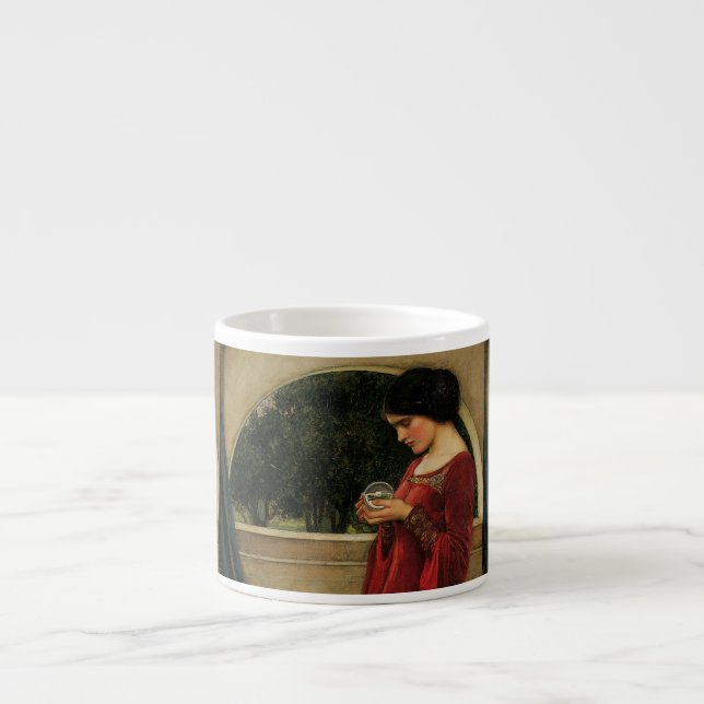Crystal Ball Woman Waterhouse Painting Espresso Cup (Front)