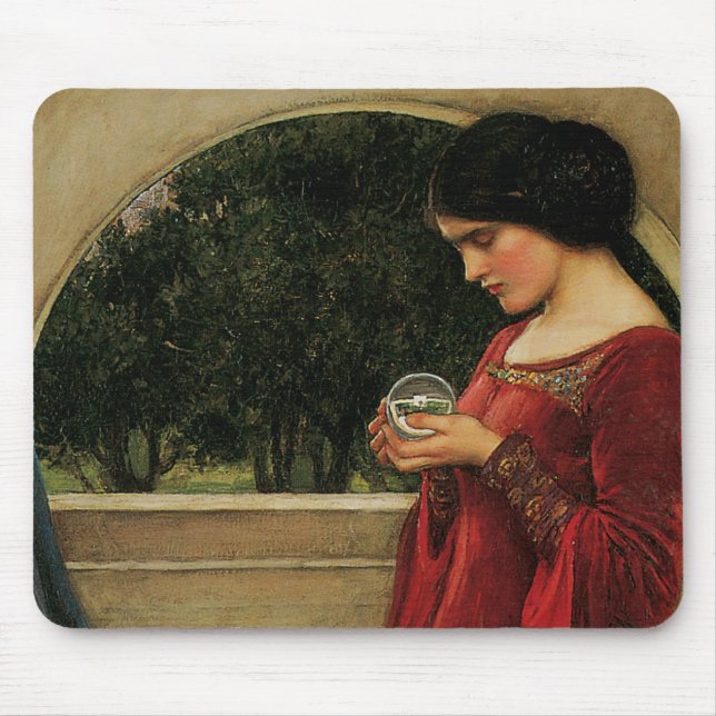 Crystal Ball Woman Waterhouse Painting Mouse Pad (Front)