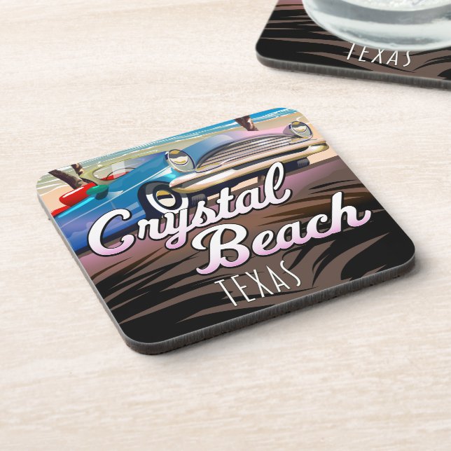 Crystal Beach Texas travel poster Coaster (Left Side)
