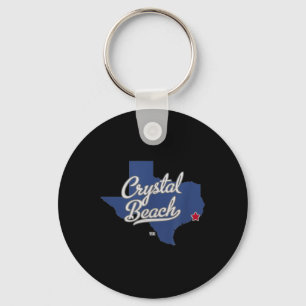 Crystal Beach Texas Tx Map  Keychain