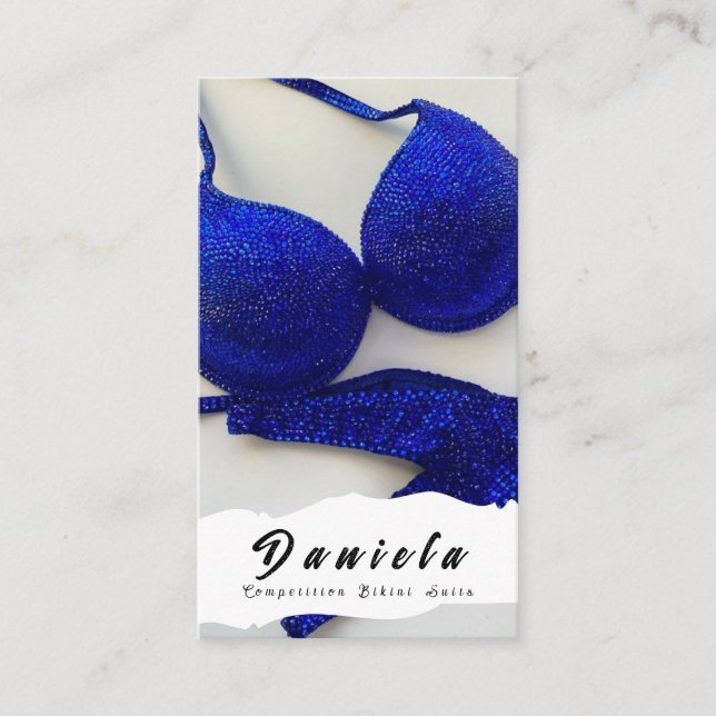 Crystal Bikini Fitness Competition Suits Women Business Card (Front)