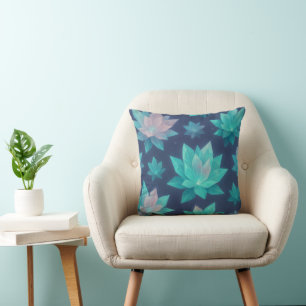 Crystal Bloom – Shattered Petal Radiance Throw Pillow