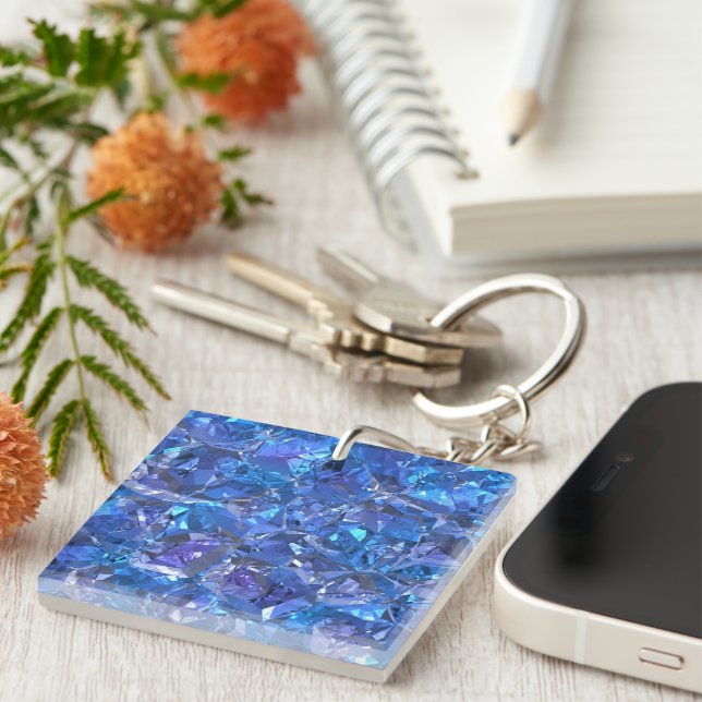 Crystal Blue and Purple Keychain (Front Right)