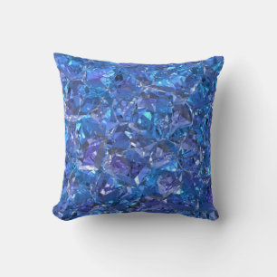 Crystal Blue and Purple Throw Pillow