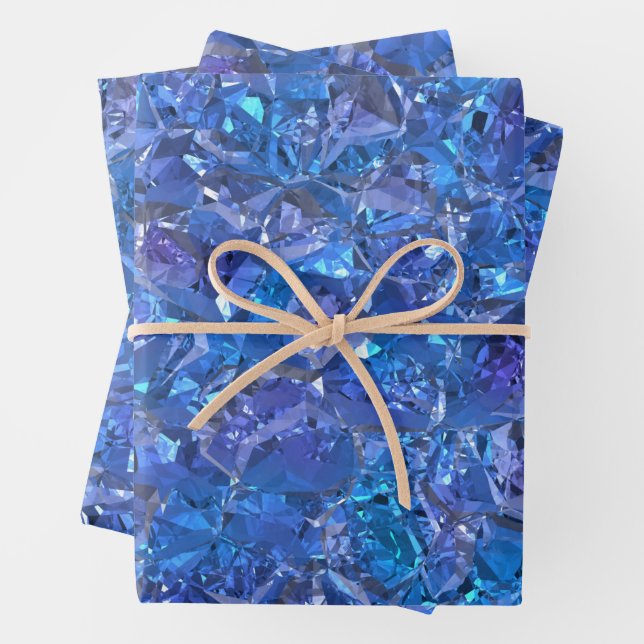 Crystal Blue and Purple Wrapping Paper Sheet (In situ)