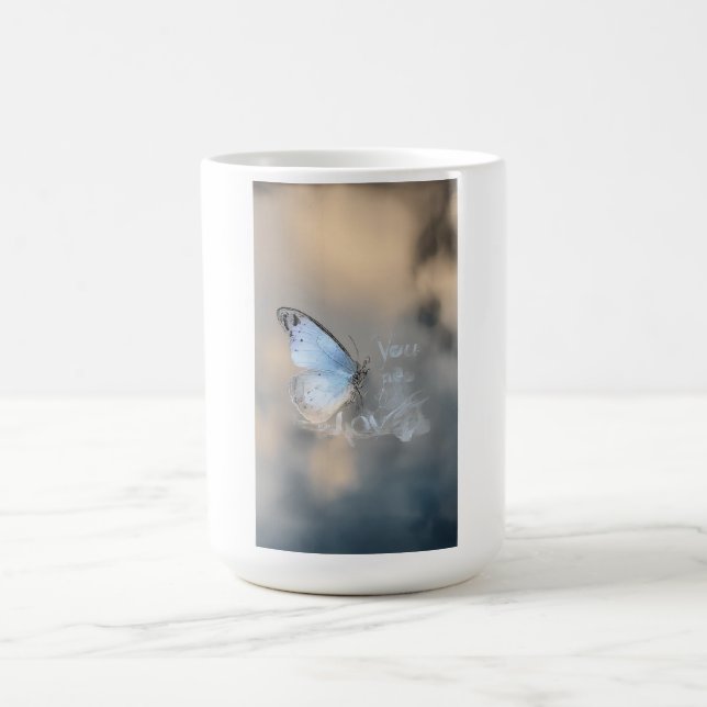 Crystal Blue Butterfly Mug  (Center)