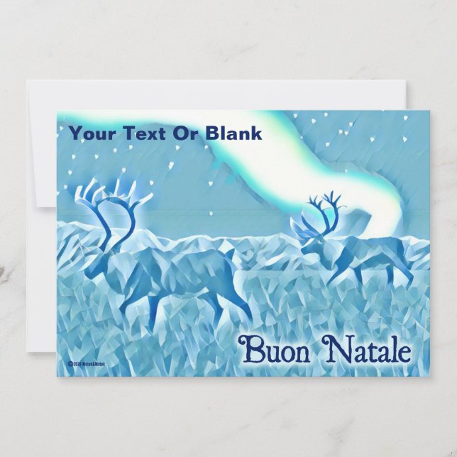 Crystal Blue Caribou - Buon Natale Invitation (Front)