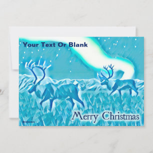 Crystal Blue Caribou - Merry Christmas Invitation