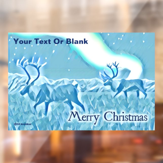Crystal Blue Caribou - Merry Christmas Window Cling (Sheet 2)