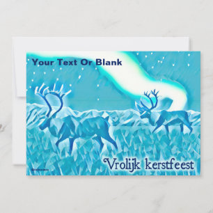Crystal Blue Caribou - Vrolijk kerstfeest Invitation