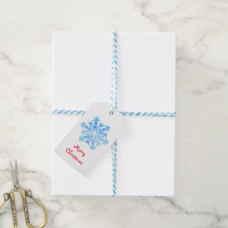 crystal blue snowflake  design gift tags