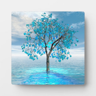 Crystal Blue Tree Plaque