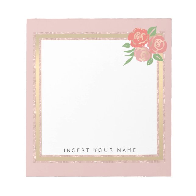 Crystal Blush Gold et Bloc-notes Rose 5,5 pouces x (Devant)