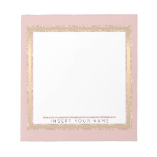 Crystal Blush Gold Personalized Notepad 5.5" x 6"