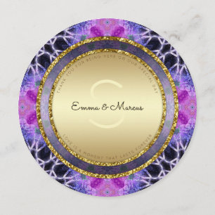 Crystal Boho Magic Round Mariage Cartes de menu
