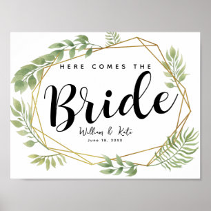 crystal botanical here comes the bride poster