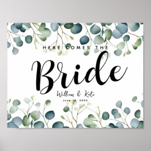 crystal botanical here comes the bride poster