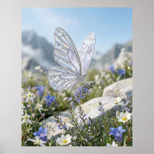 Crystal Butterfly Garden Glow Poster