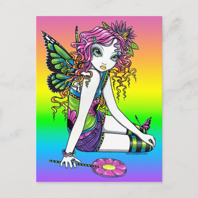 "Crystal" Candy Rainbow Fairy Postcard (Front)