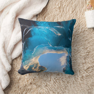 Crystal Cave, Vatnajokull Icefield, South Iceland Throw Pillow