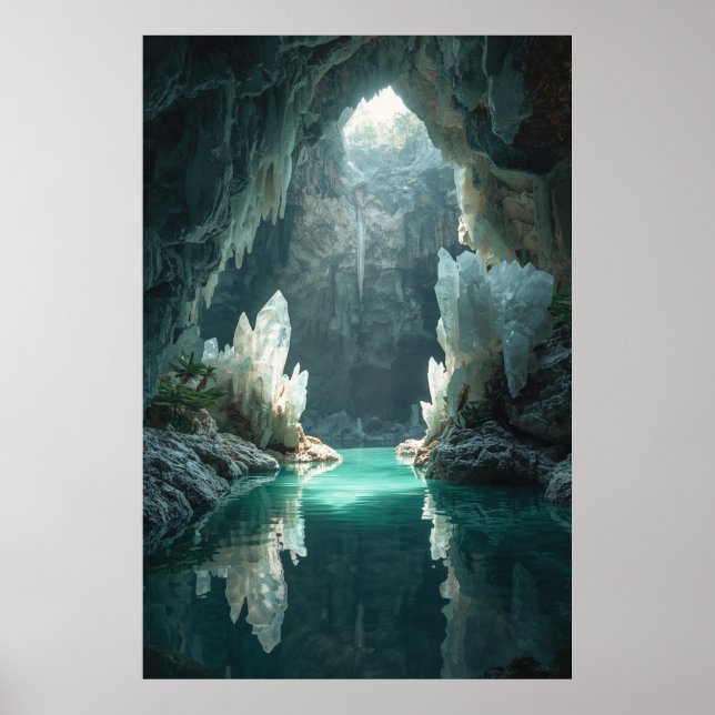 "Crystal Cavern Oasis Poster murale - Cave mystiqu (Devant)