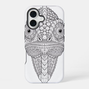 Crystal Chameleon Geometric Art Crystal Animal iPhone 16 Case